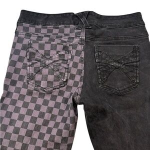 Royal Bones Daang Goodman Women’s Checkered Split Pattern Skinny Jeans 9 Rocker